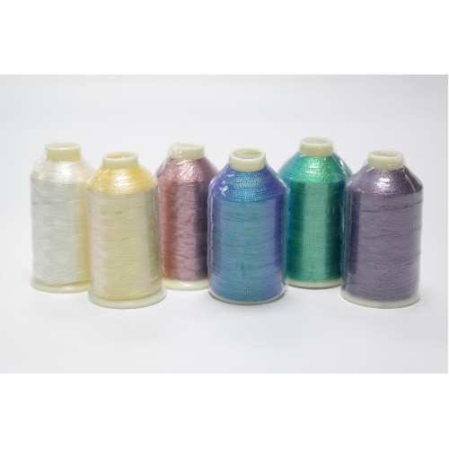 Tysew Light Metallics Emb. Sewing Machine Thread Set 6x1000M