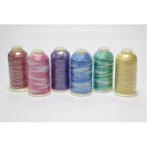Tysew Multi Shades Emb. Sewing Machine Thread Set 6x1000M