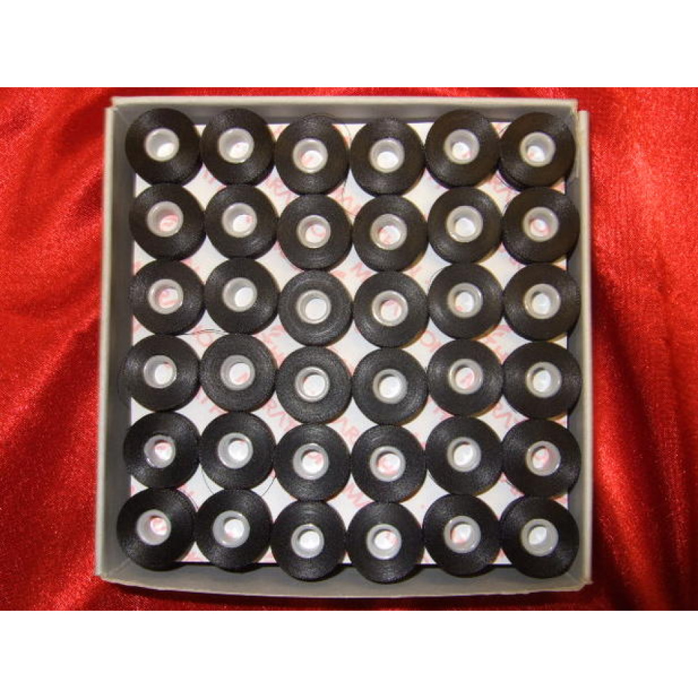 Black Pre Wound Bobbins for Embroidery Sewing Machines